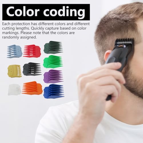 US! 10-Pack Magetic Clipper Guards Set for TPOB Slime2, Color Coded Clipper Guides Replacement - Length: 1/16" to 1"