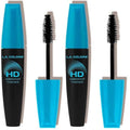 L.A. COLORS HD Waterproof Mascara, Very Black CMS522 (Pack of 2)