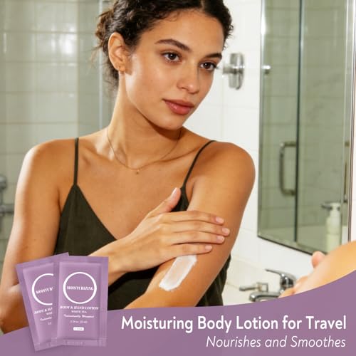 Travel Body Lotion, Individually Wrapped Hand Cream Lotion Bulk, Nourishing Extra Dry Skin Mini Small Packet Size Shower Moisturizer Lotion Toiletries for Travel, Hotel Homeless 0.34 oz (Pack of 30)