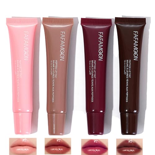 4 Colors Hydrating Lip Gloss Set,Glitter Glossy Plumping Lip Glow Oil,High Shine Glass Finish Lip Jam,Shiny Jelly Liquid Lipstick For Women And Girls