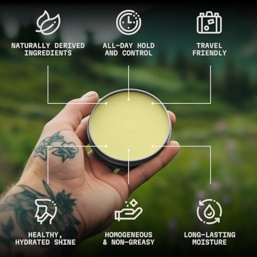 Striking Viking Beard Balm for Men - 2 oz, Vanilla Scent - Light Hold Moisturizer & Beard Conditioner for Men That Softens & Nourishes Coarse Facial Hair with Shea Butter & Tea Tree Oil