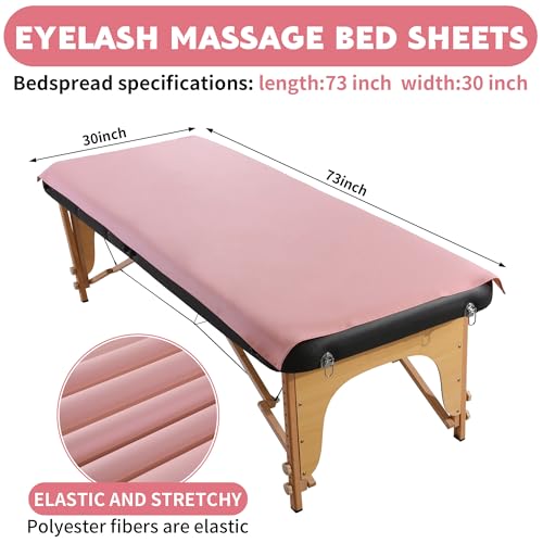 BALAPET Lash Bed Sheets Non-Sticky Sugaring and Waxing Pad Wipeable and Waterproof PU Leather Massage Table Cover Suitable for Grafting Eyelash Beds Massage Tables,SPA,Beauty(Pink)