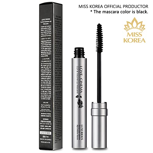 LOVE CINEMA Korean Mascara ? Curling & Voluminous Mascara, Waterproof, Smudge-Proof, Long-Lasting, No Clumping, No Flaking ? Black, 0.24 Fl Oz (Silver Package) K-Beauty [Made in Korea]