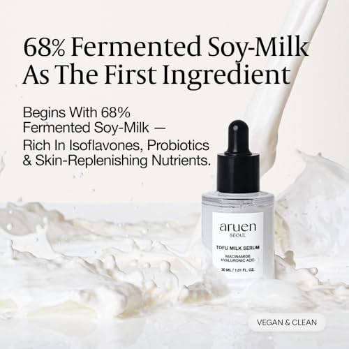 Fermented Tofu Collagen Serum ? 68% Fermented Soy Milk with Niacinamide & Hyaluronic Acid ? Korean Hydrating Face Serum for Firming, Radiance & Skin Barrier Care (1.01 fl oz / 30ml)