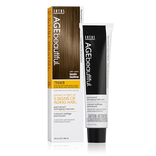 AGE beautiful Permanent Hair Color Dye Liqui-Creme | Neutral Warm Beige & Red Violet Shades | 100% Gray Coverage | Anti-Aging Haircolor | Biotin for Thicker, Fuller Hair | Professional Salon Coloring