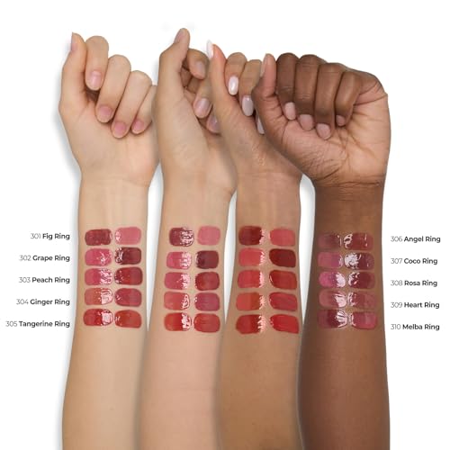 Laka Jelling Nude Gloss, 4.5g/0.15oz, Sheer Hydrating Lip Oil with No Stain, Non-Sticky, Nourishing Gloss for a Glowy Look, K-Beauty (#308 Rosaring)