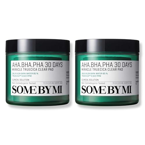 SOME BY MI AHA BHA PHA 30 Days Miracle Truecica Clear Pad ? Pack of 2 ? Korean Exfoliating Centella Face Toner Pads ? Gently Clears Impurities, Refines Pores & Smooths Skin Texture ? Korean Skin Care