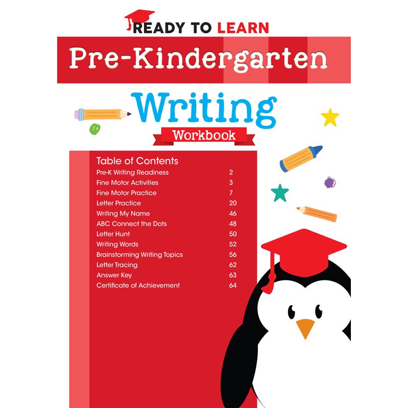 Pre-Kindergarten Writing Workbook for Kids Ages 3-5 - Letter Tracing & Practice