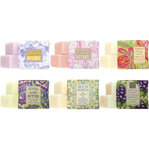 Greenwich Bay Soap Gift Set Luxury Gifts for Women ? Set of 6 Natural Soap for Women Mini Soap Bars ? Variety Pack Scented Luxurious Soaps for Guests, Bathroom, Party Favors ? Individually Wrapped