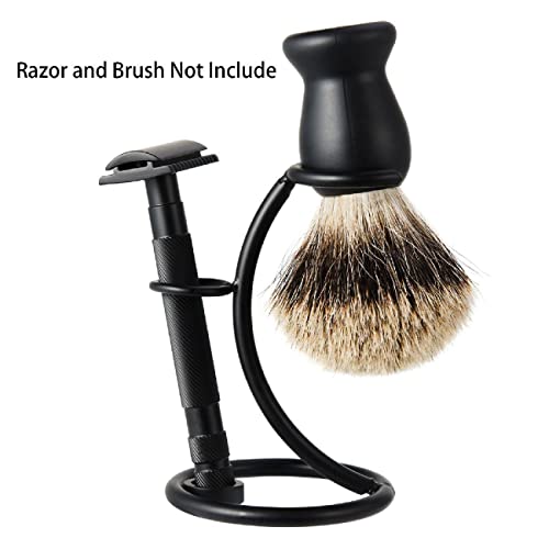 2 in1 Holder for Men Shaving Tool Compact Curved Shaving Brush Manual Razor Stand Holders Beard Clean Shaver Stainless Steel