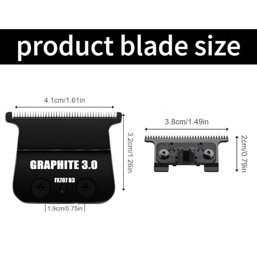 Replacement Blades Compatible with BaByliss PRO Barberology Trimmer Blade,Zero-Gapped Replacement Trimmer Blade Compatible with BaBylissPRO FX787 & FX726 Trimme (7 Black-002)