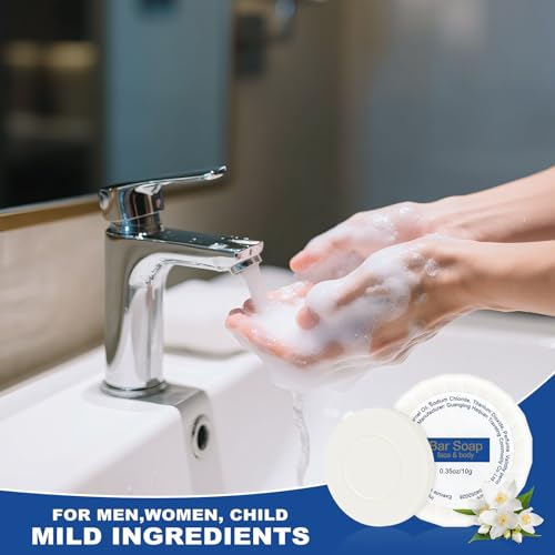 Mini Soap Bars Bulk Individually Wrapped Round Bulk Bar Soap 0.35 oz Travel Soap Small Hotel Soaps Toiletries for Hotel Bathroom Camp RV (50)