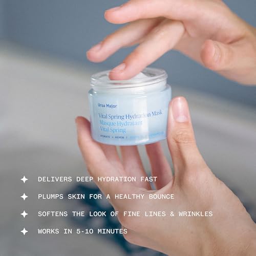 Ursa Major Vital Spring Hydration Mask | Deeply Hydrating Natural Mask| Plumps Skin¡¯s Appearance, Boosts Firmness & Smooths Appearance of Fine Lines | Vegan, Cruelty-Free, Non-Toxic | 1.69 ounce