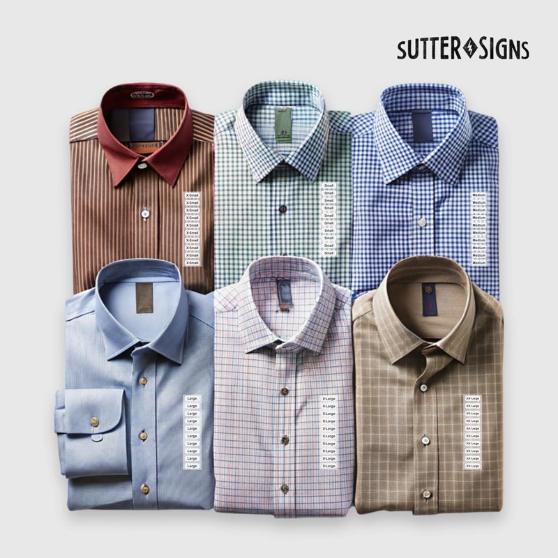 1500pcs Clothing Size Labels Set - Clear Durable Sticker Labels for Shirts, Pants & Accessories