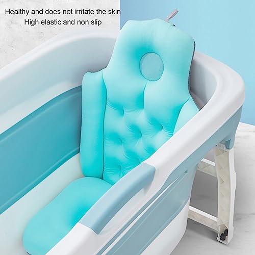 Adult Bath Pillow, Foldable Neck Support EPS Full Body Bath Pillow High Elasticity Quick Drying for Home Use (Blue)