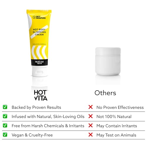 HOT SHAPERS Hot Body Slimming Cream ? Warming Skin-Firming & Toning Formula for a More Sculpted Look ? Made With Clean, Skin-Safe Ingredients
