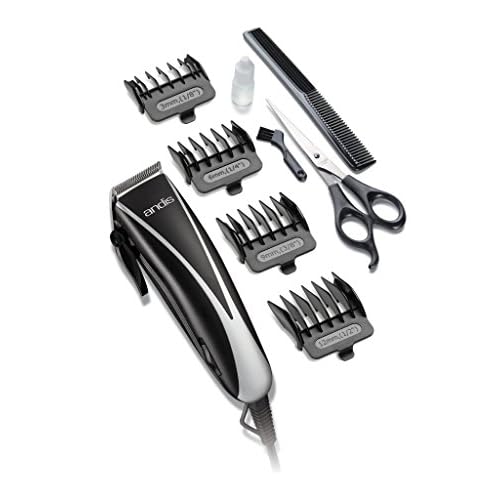 Andis Ultra Clip Adjustable Blade 10-Piece Home Haircut Kit, Black