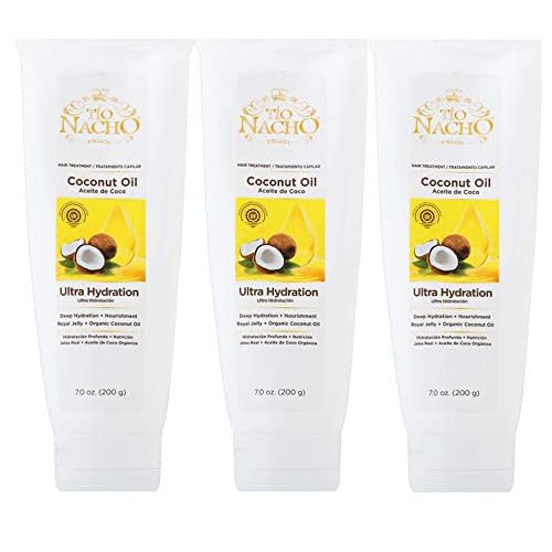 Tio Nacho Ultra-Moisturizing Frizz Control Hair Treatment with Organic Coconut Oil and Royal Jelly, Deep Hydration and Nourishment for Dry or Damaged Hair, Coconut Oil Treatment for Women, 7 oz-3 pack