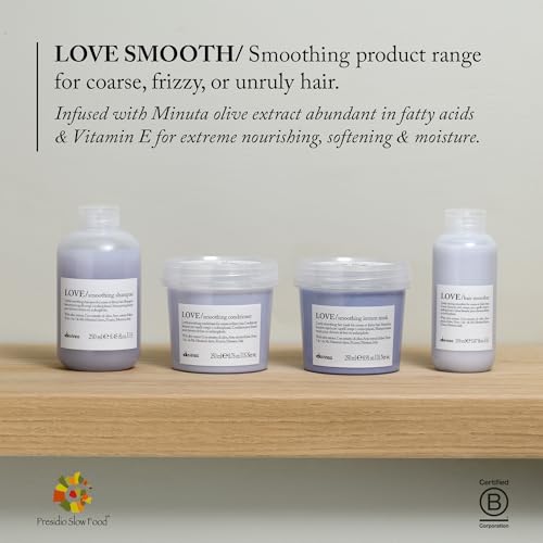 Davines LOVE Smoothing Conditioner, Smoothing Formula for Frizzy or Coarse Hair, Soften and Nourish