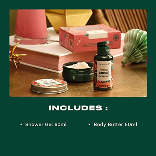 The Body Shop Jolly & Juicy Strawberry Treats Gift Set ? Seriously Sweet and Refreshing Vegan Body Care Gift ? 2 Items