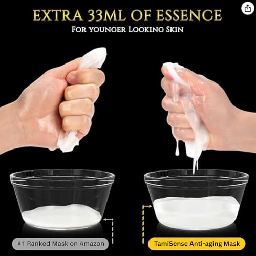 FAMENITY 33ml Essence Best Moisturizing Face Mask For Korean Skincare - Sheet Masks with 33ml Serum Vitamin B Complex Rice Extract Collagen & Face Moisturizer for women men (5 Masks)