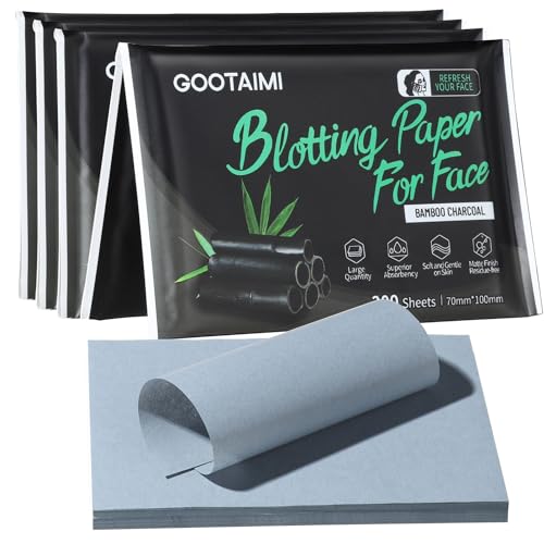 800PCS Blotting Paper for Oily Skin, Natural Bamboo Charcoal Blotting Paper, 100 * 70MM Large Oil Blotting Sheets for Face