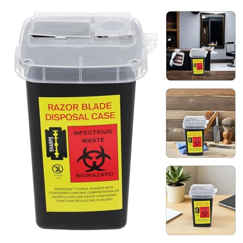 Shaving Blades Storage Box Portable Razor Blade Disposal Container with Locking Lid for Safe Waste Collection Compact and Reusable for Travel and Home Use
