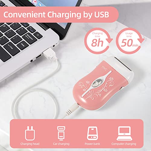 YHC Electric Razor for Women ? Cordless Rechargeable Shaver for Legs, Underarms, and Bikini with Hypoallergenic Foil