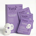 Yura Clean Collagen Face Mask ? Korean Overnight Bio-Collagen Sheet Mask for Glowing, Hydrated & Firm Skin ? Anti-Aging, Moisturizing & Skin Rejuvenation ? 4 Pack ? Ideal Holiday Gift for Women