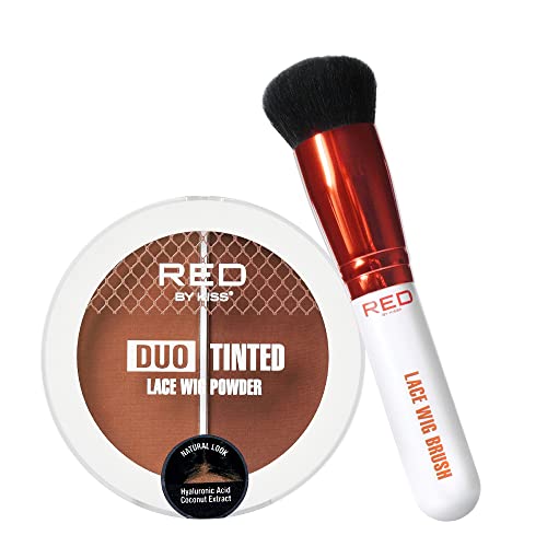 Red by Kiss Lace Wig Brush Tinted Powder Set ? Matte Finish, Oil Control, Lightweight, Long-Lasting, Mix & Match Shade Duo