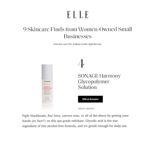 Sonage Harmony Glycolic Peel: Pro Spa Strength Exfoliation for Glowing Skin | Chemical Exfoliant Renews & Refines Texture