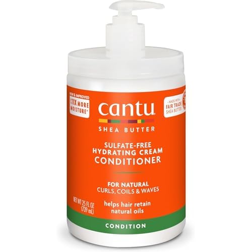 Cantu Sulfate-Free Hydrating Cream Conditioner with Shea Butter for Natural Hair, 25 fl oz