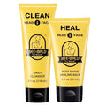 Bee Bald 2-Pack with CLEAN Hydrating Facial Cleanser, HEAL Post-Shave Healing Balm