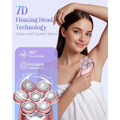 Cordless Electric Shaver for Women-Wet Dry Womens Electric Shaver-Smooth Leg Shaving Gift for Her (Pink)