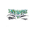 green face jewels Rhinestone sticker Rave EDC Festival face tattoo Self-adhesive Forehead bindi Body jewels Halloween Ghost Face Tattoo Sticker (green ab/J100)