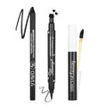 Halloween Makeup Kit for Goth Cosplay, Black Lip Liner Pencil, Matte Lipstick & Black Liquid Eyeliner Stamp, Long-Lasting Makeup Kit for Halloween Cosplay Goth SFX Looks