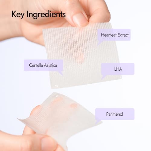 Epielle Balancing Toner Pads 5 Packs Individually Wrapped, Calming & Hydrating Irritated, Sensitive Skin with CICA & Salicylic Acid, Cotton Gauze & Glutathione Jelly, Korean Skin Care (5 Toner Pads)