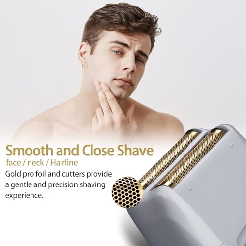 Gold Pro Foil and Cutters Replacement for Andis TS-1, TS-2 (17150/17155/17200) Shavers. (Foil Replacement x1, inner cutters x2)