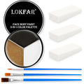 Black White Metallic Brown Face & Body Paint - Blendable Facepaint Foundation with Sponge & Brush for Skin, Professional Halloween Face Make-up Kit for Cat Deer Cheetah Leopard Tiger Lion Costume