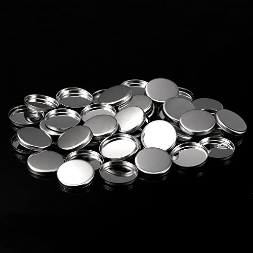 Pangda 50 Pack Empty Eyeshadow Pans 26 mm Magnets Cosmetic Palettes Round Metal Makeup Pan for Eyeshadow Blush Lipstick Organizer