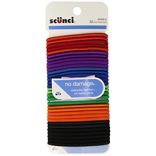Scunci Effortless Beauty Large No-damage Carribean Elastics, 32 Count