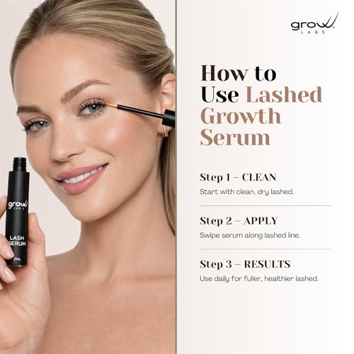 Lash Serum ? Eyelash Enhancer with Peptides & Biotin ? Strengthens, Nourishes & Defines Lashes for Longer, Fuller and Thicker Looking ? Vegan Formula ? Hormone-Free ? Made in USA ? 2 ml
