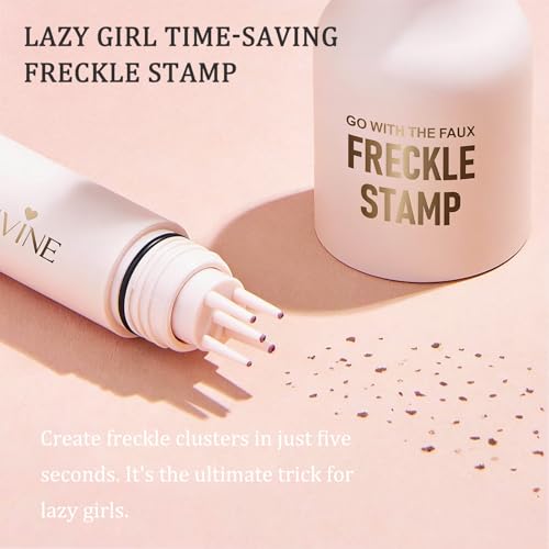 Faux Freckle Stamp Pen, Freckle Pen Waterproof, Long-Lasting Fake Freckles, Tool for Natural and Lifelike Sunkissed Face Freckle Makeup, Quick Dry 5-Point Faux Freckles Stamp Last 24Hrs (2# Medium)