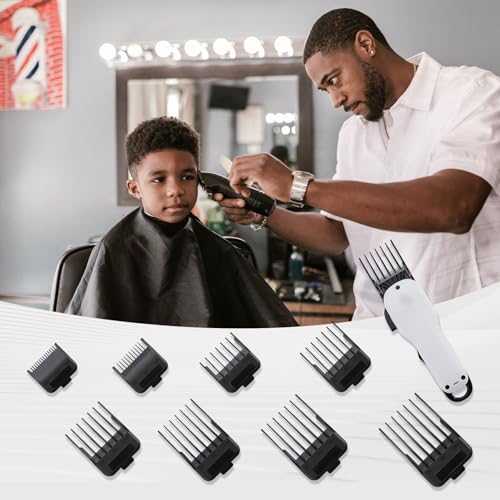 8PCS Magnetic Clipper Guards Cutting Guides Compatible with Wahl Clipper -from 1/16 Inch to 3/4 Inch(1.5-19mm)