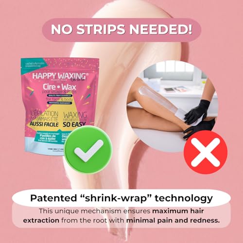 Refill Hard Wax Beads 14.11oz / 400g - Premium Polymer Hair Removal Wax for Sensitive Skin, Face & Brazilian - Painless ¡°Shrink-Wrap¡± Technology, Stripless - Rosin-Free & Hypoallergenic