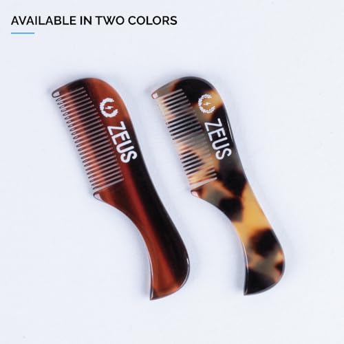 ZEUS Handmade Saw-Cut Mustache Comb for Men, Fine Tooth, Durable, Hand Polished Pocket Beard Comb, Grooming Essential (Traditional) B11