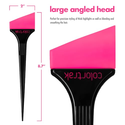 Colortrak Flexi Brush Set - 4 Pack | Tools for Precise Hair Coloring, Root Touch-Ups, Highlighting, Blending, and Dye Application, Serrated Head, Angled Head, and Straight Brushes Included