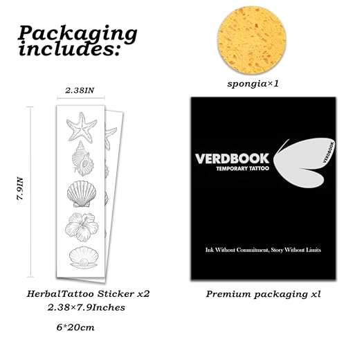 Waterproof Temporary Tattoos: 2-Sheet Tattoo Kit with Realistic Body Stickers, Semi-Permanent Tattoos for Adults Lasting 7-15 Days ? Safe for Men & Women, Ocean Treasures