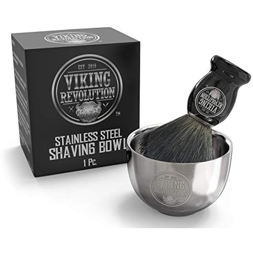 Viking Revolution Stainless Steel Shaving Soap Bowl- Shaving Mug for Shave Cream & Soap- Double Layer, Unbreakable Shaving Cup for Wet Shave 3.2" x 2.2"
