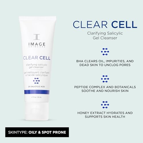 IMAGE Skincare, CLEAR CELL Salicylic Gel Cleanse, Gentle Foaming Face Wash Removes Excess Oil and Shine for Oily Prone Skin